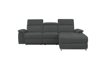 Hörnsoffa 3-sits Pareli Grå, PU, Höger elektrisk vilstol - Grå, PU, Höger elektrisk vilstol - Möbler - Soffa - Biosoffa & reclinersoffa