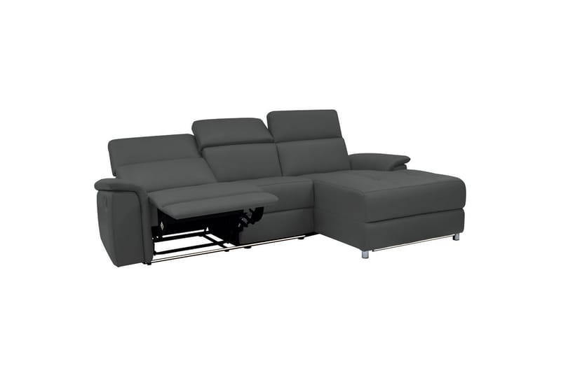 Hörnsoffa 3-sits Pareli Grå, PU, Höger elektrisk vilstol - Grå, PU, Höger elektrisk vilstol - Möbler - Soffa - Biosoffa & reclinersoffa