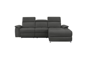 Hörnsoffa 3-sits Pareli Svart, PU, Höger elektrisk vilstol - Svart, PU, Höger elektrisk vilstol - Möbler - Soffa - Biosoffa & reclinersoffa