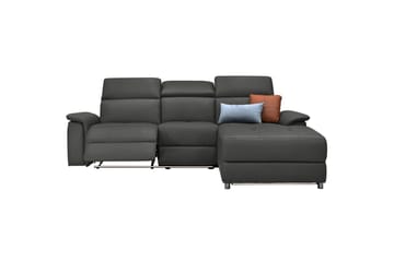Hörnsoffa 3-sits Pareli Svart, PU, Höger elektrisk vilstol - Svart, PU, Höger elektrisk vilstol - Möbler - Soffa - Biosoffa & reclinersoffa