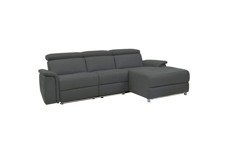 Hörnsoffa 3-sits Pareli Grå, PU, Höger manuell vilstol - Grå, PU, Höger manuell vilstol - Möbler - Soffa - Biosoffa & reclinersoffa