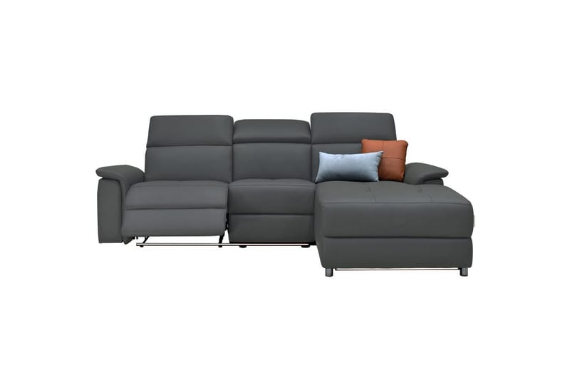 Hörnsoffa 3-sits Pareli Grå, PU, Höger manuell vilstol - Grå, PU, Höger manuell vilstol - Möbler - Soffa - Biosoffa & reclinersoffa