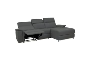 Hörnsoffa 3-sits Pareli Grå, PU, Höger manuell vilstol - Grå, PU, Höger manuell vilstol - Möbler - Soffa - Biosoffa & reclinersoffa