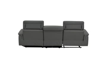 Hörnsoffa 3-sits Pareli Grå, PU, Höger manuell vilstol - Grå, PU, Höger manuell vilstol - Möbler - Soffa - Biosoffa & reclinersoffa