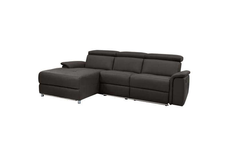 Hörnsoffa 3-sits Pareli Brun, Läder/PU, Vänster Elektrisk Fåtölj - Brun, Läder/PU, Vänster Elektrisk Fåtölj - Möbler - Soffa - Biosoffa & reclinersoffa