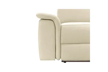 Hörnsoffa 3-sits Pareli Vit, Sand tyg, Höger elektrisk vilstol - Vit, Sand tyg, Höger elektrisk vilstol - Möbler - Soffa - Biosoffa & reclinersoffa