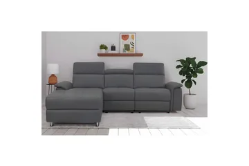 Hörnsoffa 3-sits Pareli Antracit, Sunday tyg, Vänster Manuell Fåtölj - Antracit, Sunday tyg, Vänster Manuell Fåtölj - Möbler - Soffa - Biosoffa & reclinersoffa