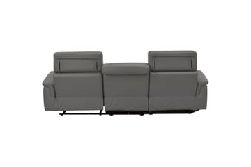 Hörnsoffa 3-sits Pareli Grå, Läder/PU, Vänster Manuell Fåtölj - Grå, Läder/PU, Vänster Manuell Fåtölj - Möbler - Soffa - Biosoffa & reclinersoffa