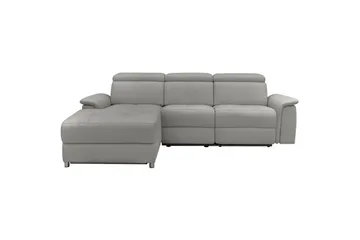 Hörnsoffa 3-sits Pareli Grå, Sunday tyg, Vänster Manuell Fåtölj - Grå, Sunday tyg, Vänster Manuell Fåtölj - Möbler - Soffa - Biosoffa & reclinersoffa