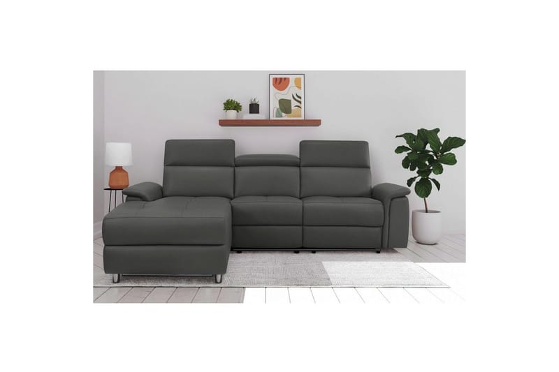 Hörnsoffa 3-sits Pareli Svart, PU, Vänster Elektrisk Fåtölj - Svart, PU, Vänster Elektrisk Fåtölj - Möbler - Soffa - Biosoffa & reclinersoffa