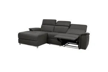 Hörnsoffa 3-sits Pareli Brun, PU, Vänster Elektrisk Fåtölj - Brun, PU, Vänster Elektrisk Fåtölj - Möbler - Soffa - Biosoffa & reclinersoffa