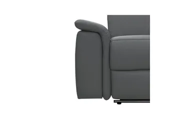 Hörnsoffa 3-sits Pareli Grå, Läder/PU, Höger elektrisk vilstol - Grå, Läder/PU, Höger elektrisk vilstol - Möbler - Soffa - Biosoffa & reclinersoffa