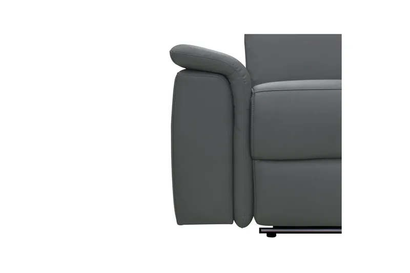 Hörnsoffa 3-sits Pareli Grå, Läder/PU, Höger elektrisk vilstol - Grå, Läder/PU, Höger elektrisk vilstol - Möbler - Soffa - Biosoffa & reclinersoffa