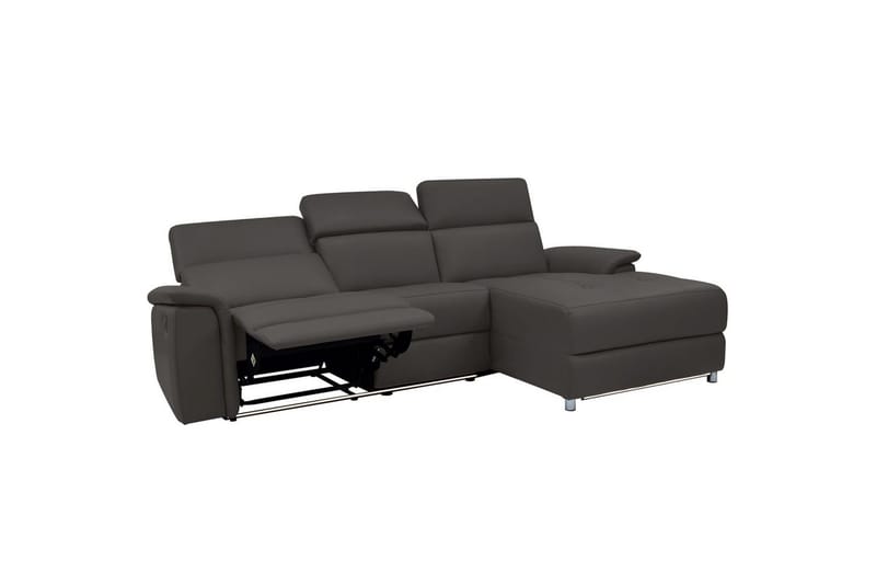 Hörnsoffa 3-sits Pareli Brun, PU, Höger elektrisk vilstol - Brun, PU, Höger elektrisk vilstol - Möbler - Soffa - Biosoffa & reclinersoffa