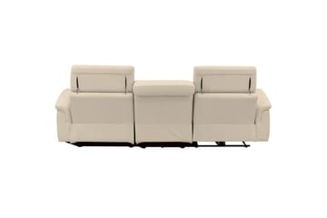 Hörnsoffa 3-sits Pareli Vit, Sunday tyg, Höger manuell vilstol - Vit, Sunday tyg, Höger manuell vilstol - Möbler - Soffa - Biosoffa & reclinersoffa