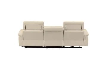 Hörnsoffa 3-sits Pareli Vit, Sunday tyg, Höger manuell vilstol - Vit, Sunday tyg, Höger manuell vilstol - Möbler - Soffa - Biosoffa & reclinersoffa