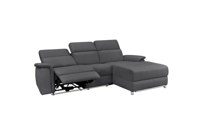 Hörnsoffa 3-sits Pareli Antracit, Sunday tyg, Höger elektrisk vilstol - Antracit, Sunday tyg, Höger elektrisk vilstol - Möbler - Soffa - Biosoffa & reclinersoffa
