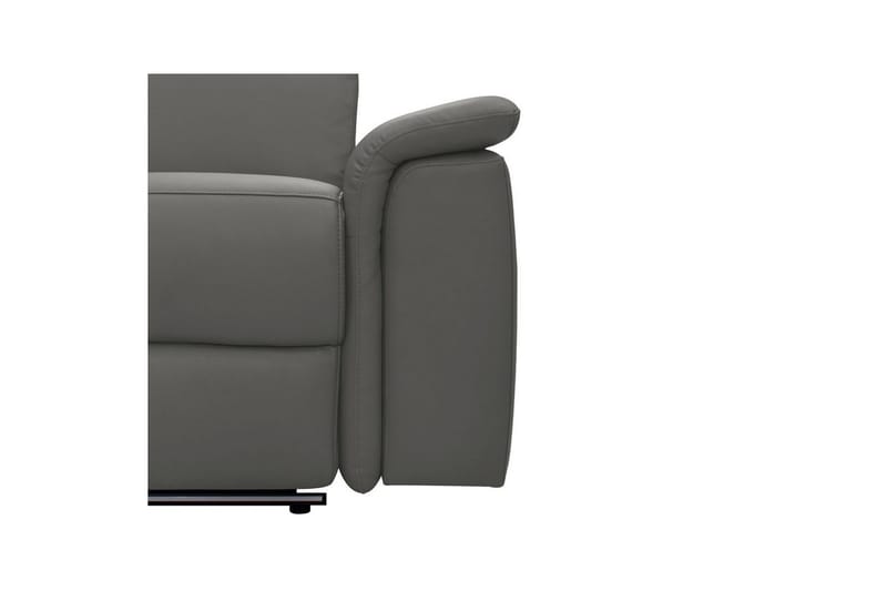 Hörnsoffa 3-sits Pareli Grå, Läder/PU, Vänster Manuell Fåtölj - Grå, Läder/PU, Vänster Manuell Fåtölj - Möbler - Soffa - Biosoffa & reclinersoffa