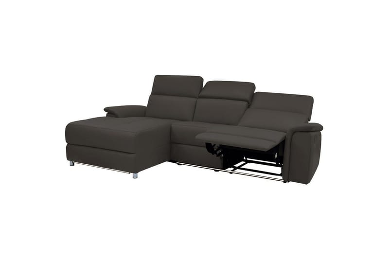 Hörnsoffa 3-sits Pareli Brun, Läder/PU, Vänster Manuell Fåtölj - Brun, Läder/PU, Vänster Manuell Fåtölj - Möbler - Soffa - Biosoffa & reclinersoffa