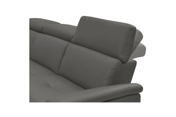 Hörnsoffa 3-sits Pareli Grå, Läder/PU, Vänster Manuell Fåtölj - Grå, Läder/PU, Vänster Manuell Fåtölj - Möbler - Soffa - Biosoffa & reclinersoffa