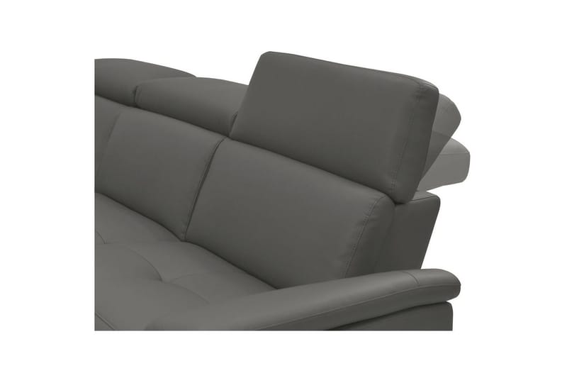 Hörnsoffa 3-sits Pareli Grå, Läder/PU, Vänster Manuell Fåtölj - Grå, Läder/PU, Vänster Manuell Fåtölj - Möbler - Soffa - Biosoffa & reclinersoffa