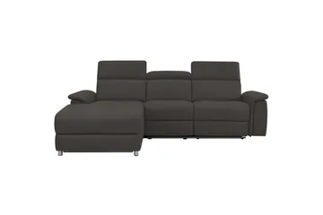 Hörnsoffa 3-sits Pareli Brun, Läder/PU, Vänster Manuell Fåtölj - Brun, Läder/PU, Vänster Manuell Fåtölj - Möbler - Soffa - Biosoffa & reclinersoffa