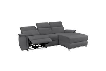 Hörnsoffa 3-sits Pareli Antracit, Sunday tyg, Höger manuell vilstol - Antracit, Sunday tyg, Höger manuell vilstol - Möbler - Soffa - Biosoffa & reclinersoffa