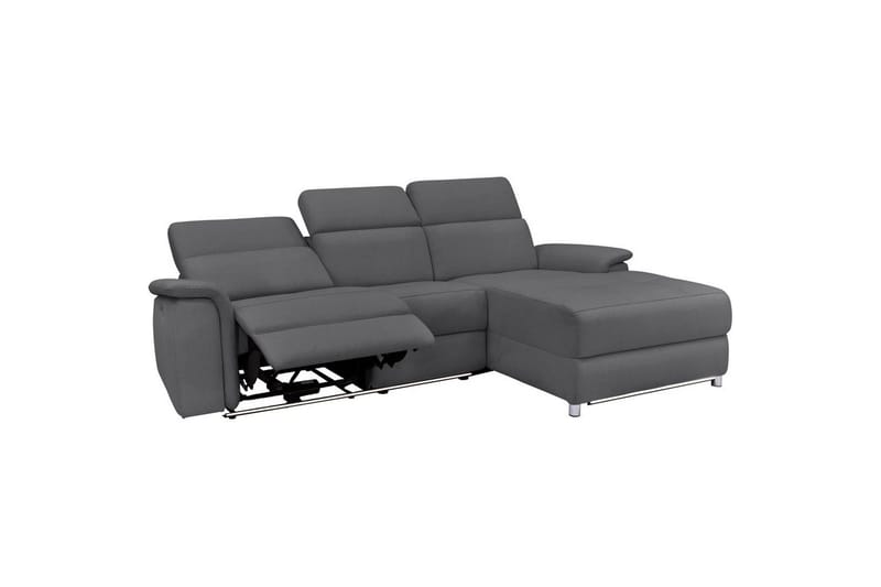 Hörnsoffa 3-sits Pareli Antracit, Sunday tyg, Höger manuell vilstol - Antracit, Sunday tyg, Höger manuell vilstol - Möbler - Soffa - Biosoffa & reclinersoffa