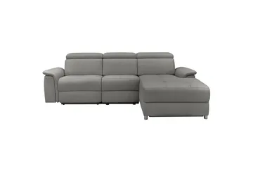 Hörnsoffa 3-sits Pareli Grå, Sunday tyg, Höger manuell vilstol - Grå, Sunday tyg, Höger manuell vilstol - Möbler - Soffa - Biosoffa & reclinersoffa