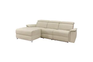 Hörnsoffa 3-sits Pareli Vit, Sunday tyg, Vänster Manuell Fåtölj - Vit, Sunday tyg, Vänster Manuell Fåtölj - Möbler - Soffa - Biosoffa & reclinersoffa