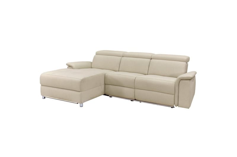 Hörnsoffa 3-sits Pareli Vit, Sunday tyg, Vänster Manuell Fåtölj - Vit, Sunday tyg, Vänster Manuell Fåtölj - Möbler - Soffa - Biosoffa & reclinersoffa