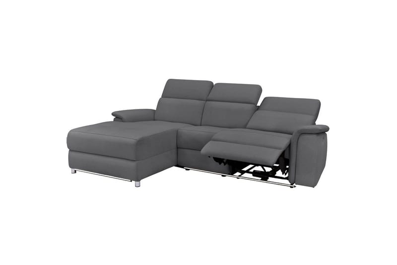 Hörnsoffa 3-sits Pareli Antracit, Sunday tyg, Vänster Manuell Fåtölj - Antracit, Sunday tyg, Vänster Manuell Fåtölj - Möbler - Soffa - Biosoffa & reclinersoffa
