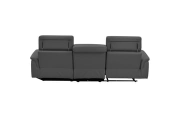 Hörnsoffa 3-sits Pareli Grå, Läder/PU, Höger manuell vilstol - Grå, Läder/PU, Höger manuell vilstol - Möbler - Soffa - Biosoffa & reclinersoffa