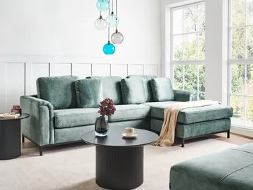 Hörnsoffa 4-sits Oslo Vänstervänd - Blågrön - Möbler - Soffa - Divansoffa & schäslongsoffa - 4 sits soffa med divan