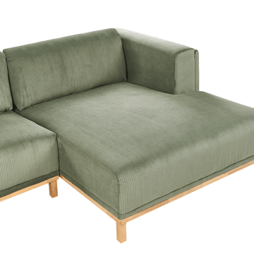Hörnsoffa 5-sits Veng - Ljusbrun, Grön - Möbler - Soffa - Divansoffa & schäslongsoffa
