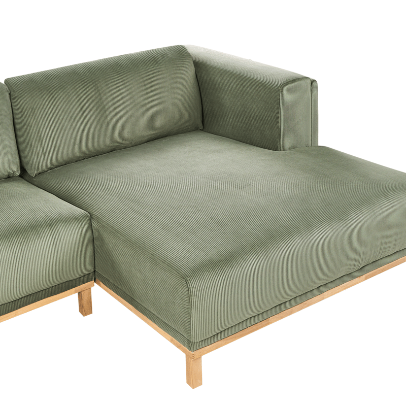 Hörnsoffa 5-sits Veng - Ljusbrun, Grön - Möbler - Soffa - Divansoffa & schäslongsoffa