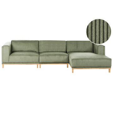 Hörnsoffa 5-sits Veng - Ljusbrun, Grön - Möbler - Soffa - Divansoffa & schäslongsoffa