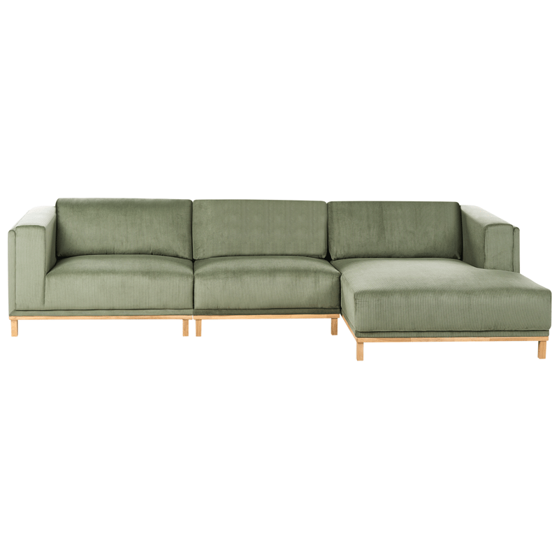 Hörnsoffa 5-sits Veng - Ljusbrun, Grön - Möbler - Soffa - Divansoffa & schäslongsoffa