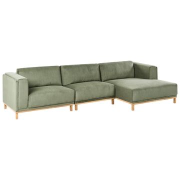 Hörnsoffa 5-sits Veng - Ljusbrun, Grön - Möbler - Soffa - Divansoffa & schäslongsoffa