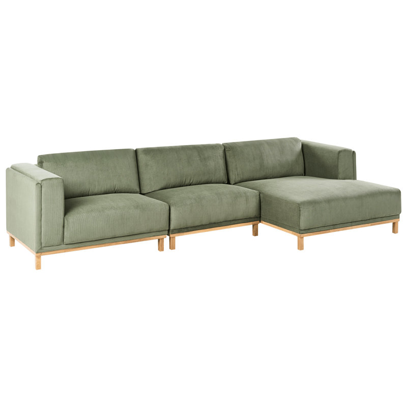 Hörnsoffa 5-sits Veng - Ljusbrun, Grön - Möbler - Soffa - Divansoffa & schäslongsoffa