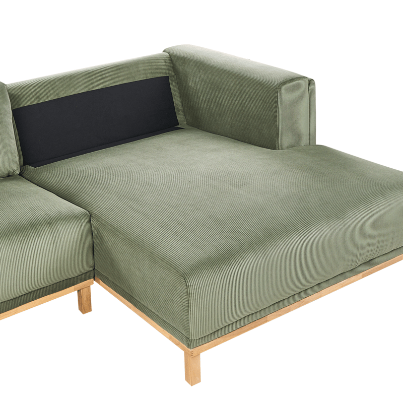 Hörnsoffa 5-sits Veng - Ljusbrun, Grön - Möbler - Soffa - Divansoffa & schäslongsoffa