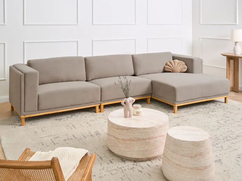 Hörnsoffa 5-sits Veng - Taupe - Möbler - Soffa - Divansoffa & schäslongsoffa