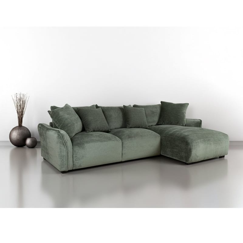Hörnsoffa Denvi Höger - mintgrön - Möbler - Soffa - Sammetssoffa