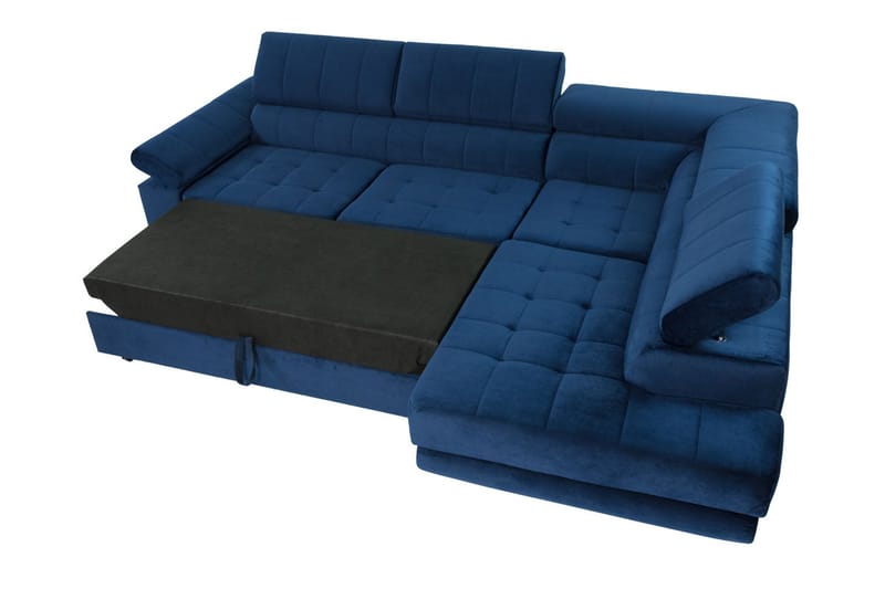 Hörnsoffa Diskind Vänster - Mörkblå - Möbler - Soffa - Sammetssoffa