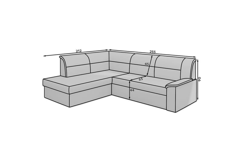 Hörnsoffa Eltap Elano 255x212x90 cm - Soft 33, Vänster - Möbler - Soffa - Skinnsoffa