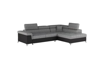 Hörnsoffa Eltap Eridano 275x202x88 cm - Berlin 01, Mjuk 11, Grå, Svart, Höger - Möbler - Soffa - Skinnsoffa