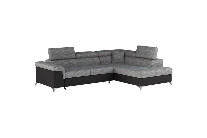 Hörnsoffa Eltap Eridano 275x202x88 cm - Berlin 01, Mjuk 11, Grå, Svart, Höger - Möbler - Soffa - Skinnsoffa