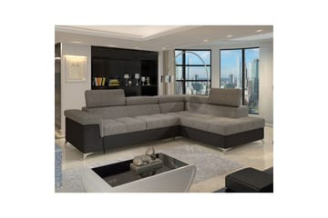 Hörnsoffa Eltap Eridano 275x202x88 cm - Berlin 01, Mjuk 11, Grå, Svart, Höger - Möbler - Soffa - Skinnsoffa