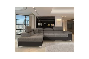Hörnsoffa Eltap Eridano 275x202x88 cm - Berlin 01, Mjuk 11, Grå, Svart, Vänster - Möbler - Soffa - Skinnsoffa