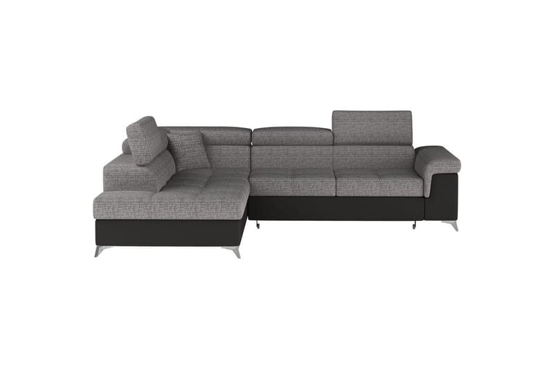 Hörnsoffa Eltap Eridano 275x202x88 cm - Berlin 01, Mjuk 11, Grå, Svart, Vänster - Möbler - Soffa - Skinnsoffa